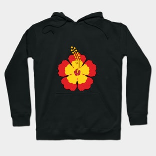 Red Hibiscus Tropical Flower Hoodie